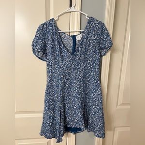 Princess Polly Blue Floral Mini Dress (Size 10)